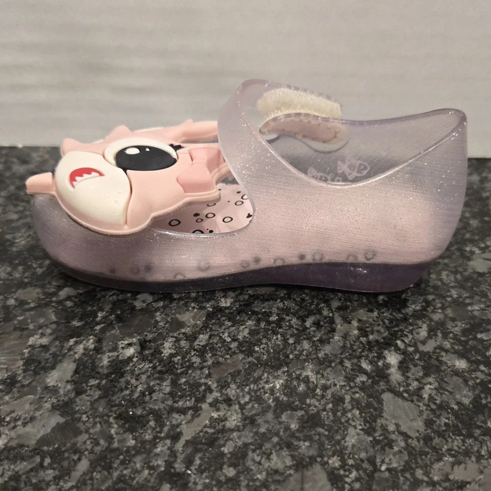 Mini Melissa Ultragirl Baby Shark Pink‎ Glitter Jelly Shoes Toddler Mary Janes